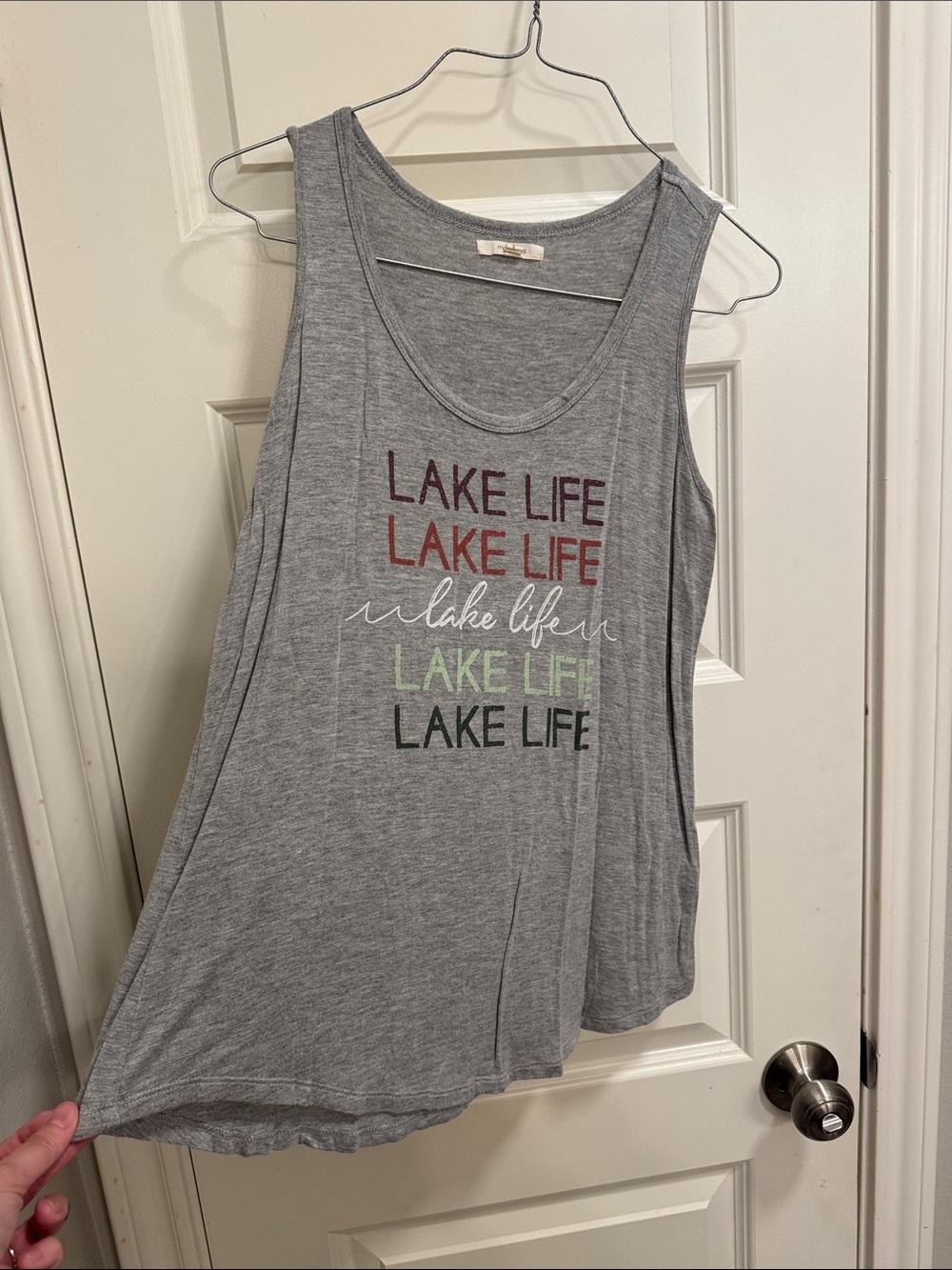 Maurices Gray 'Lake Life' Graphic Tank Top with Colorful Print